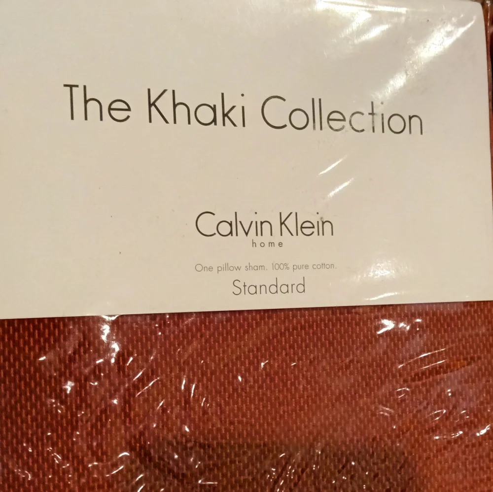 NOS Vtg Calvin Klein Home Khaki Collection Adobe Leaf Standard Pillow Sham